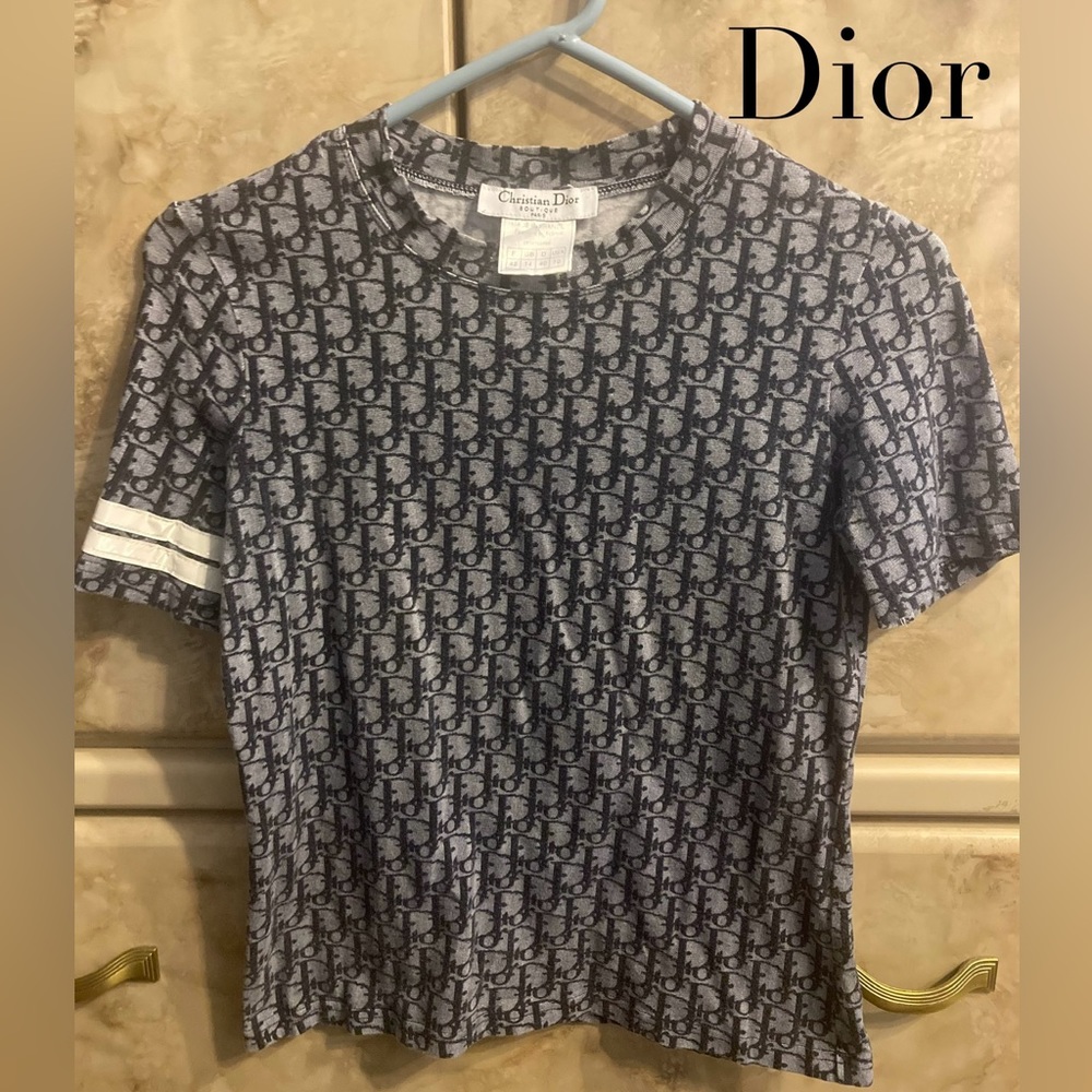 Christian Dior Trotter By John Galliano Shirt Blue Logo